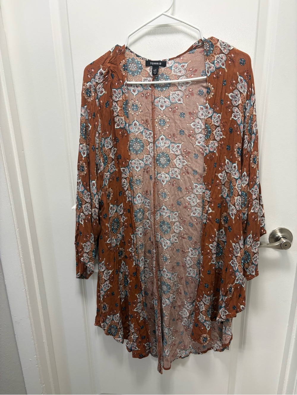 Torrid Boho Floral Paisley Open Front Kimono Cardigan